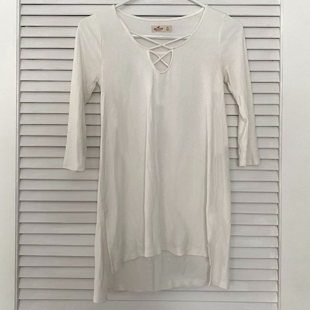 Hollister 3/4 Sleeve White Shirt